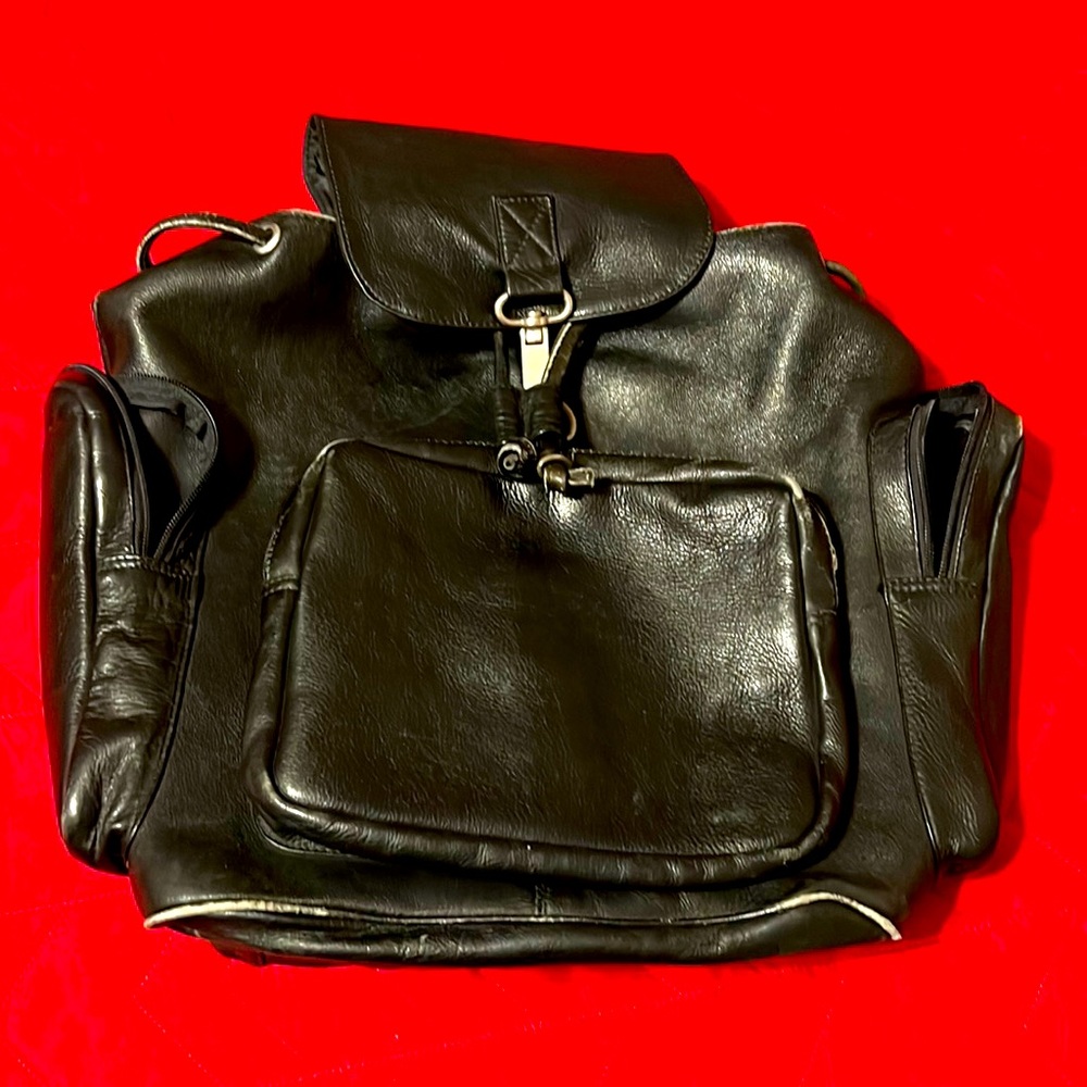Wilson black leather backpack